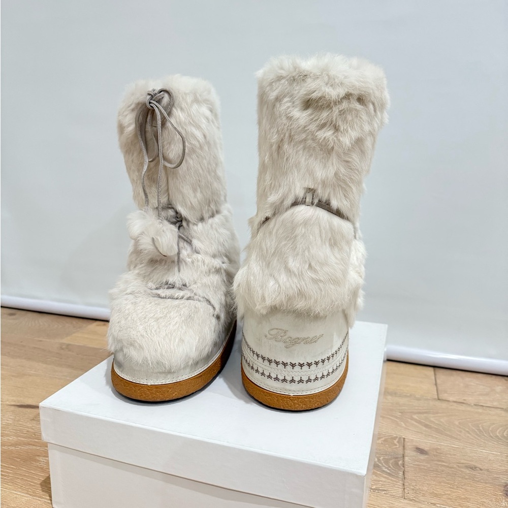 Bogner Off-White Faux Fur Winter Boots